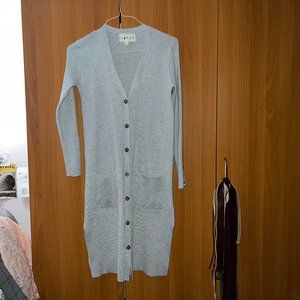 Hiatus long cardigan / sweater dress, grey, small